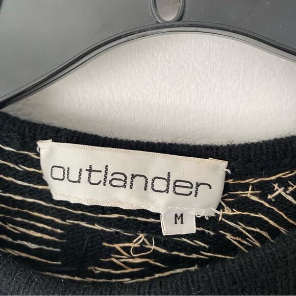 Vintage Outlander Silver Sequin Cheetah Leopard Black Angora Blend Sweater large - Picture 5 of 7